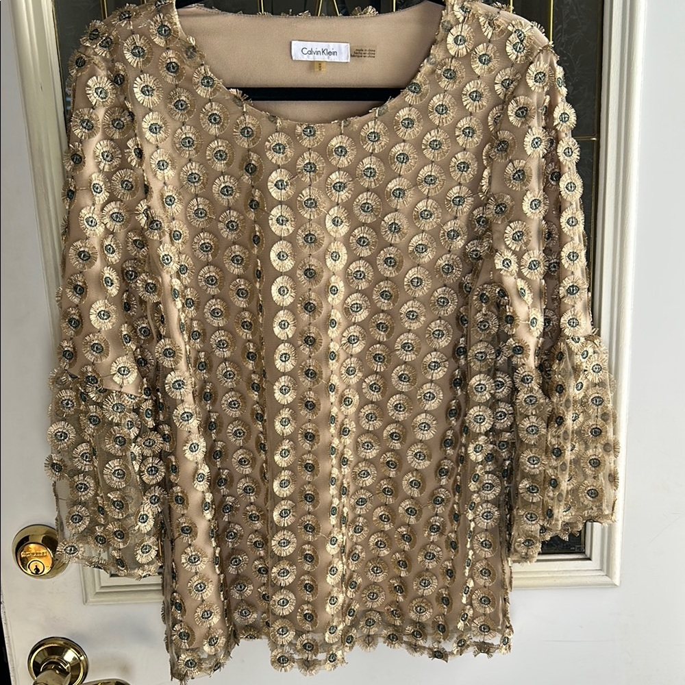 Stunning Calvin Klein Women's Embellished Blouse